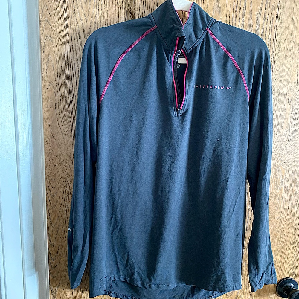 Nike Livestrong Quarter Zip Pullover Microfleece Jacket Sz M